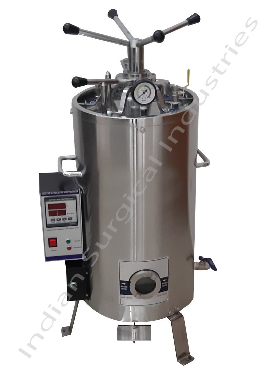 Autoclave Vertical Double Wall SS Radial Locking With Digital Controller.